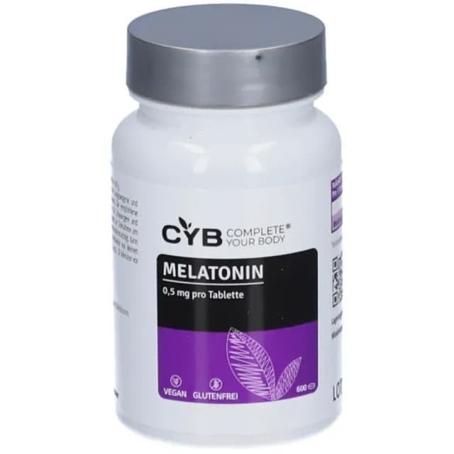 CYB Melatonin 0,5 mg – 600 tablete | Supliment natural pentru reglarea somnului (fără gluten)