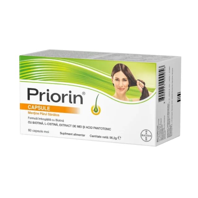 Priorin – 30 capsule | Supliment natural pentru întărirea părului și sănătatea rădăcinilor – Bayer Germania