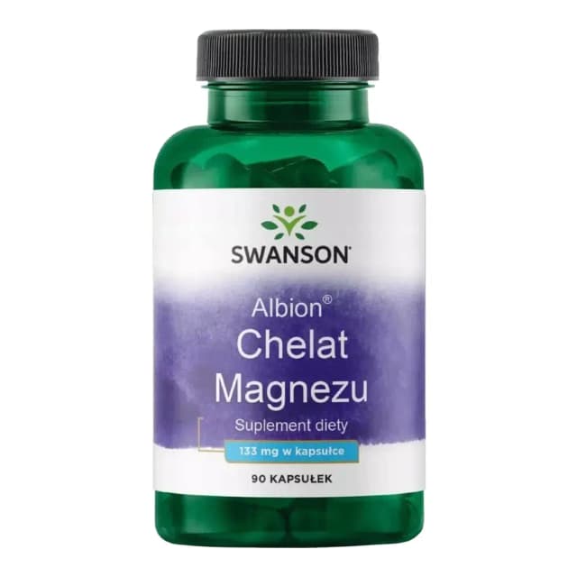 Swanson Magnesium Glycinate – 133 mg | 90 capsule | Magneziu Albion® cu absorbție ridicată pentru echilibrul muscular și mineral