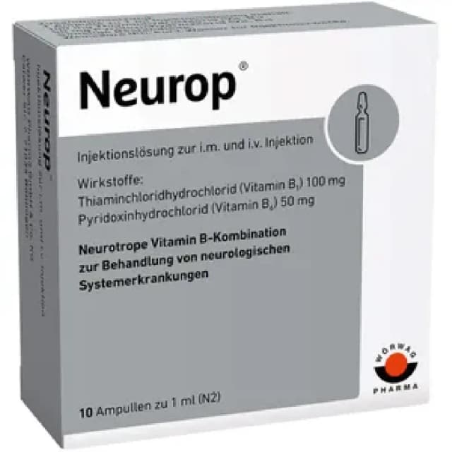Neurop Vitamina B1+B6 – 10 fiole x 1 ml | Suport neurologic și regenerare celulară | Worwag Pharma