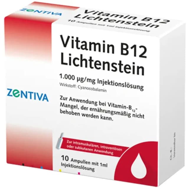 Vitamin B12 Lichtenstein 1000 µg/ml – complex nutritiv cu cianocobalamin pentru energie și echilibru metabolic | Zentiva Pharma